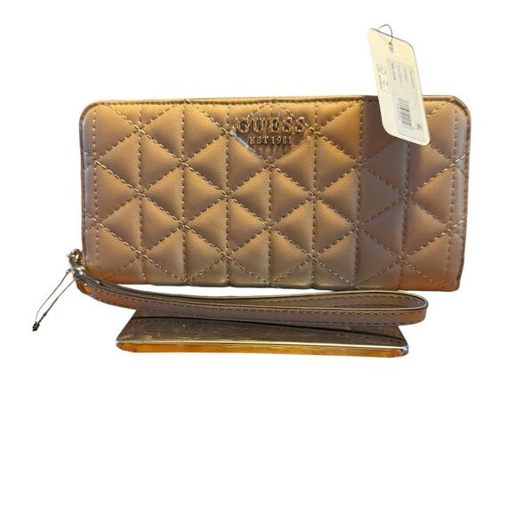 GUESS Quilted Beige Wristlet - Picture 4 of 7